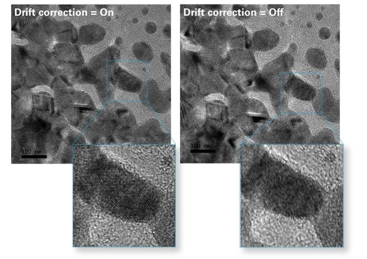 Live drift correction and full resolution image display on the Rio camera.