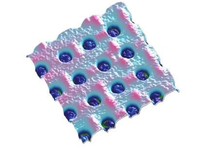 Cu/ILD pattern post CMP revealing critical roughness and recess depth information for the hybrid bonding process.