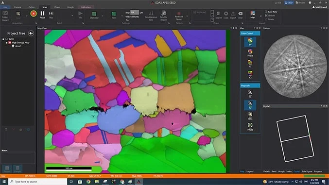 EBSD mapping example from a high entropy alloy weld.